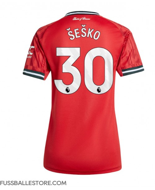Günstige Manchester United Benjamin Sesko #30 Heimtrikot Damen 2025-26 Kurzarm Günstige Manchester United Benjamin Sesko #30 Heimtrikot Damen 2025-26 Kurzarm